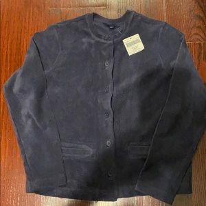 Lands End Womens Blue Ribbed Cardigan XSP